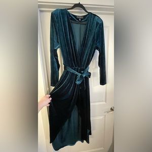 Eloquii Teal Velvet Wrap Dress NWT 20